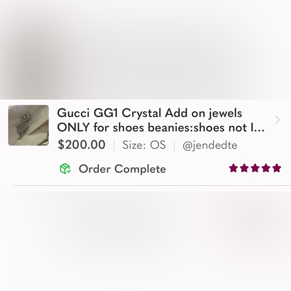 Gucci GG1 Crystal Add on jewels ONLY for shoes beanies:shoes not Included. - Picture 6 of 6